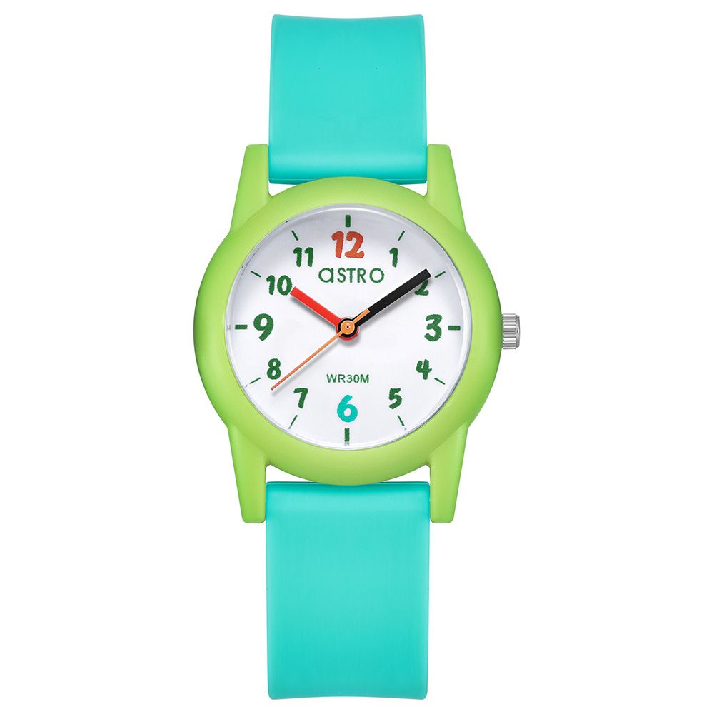 Astro - Japan Pc21 Movement Polyurethane Strap Analog Watch - Jade Green