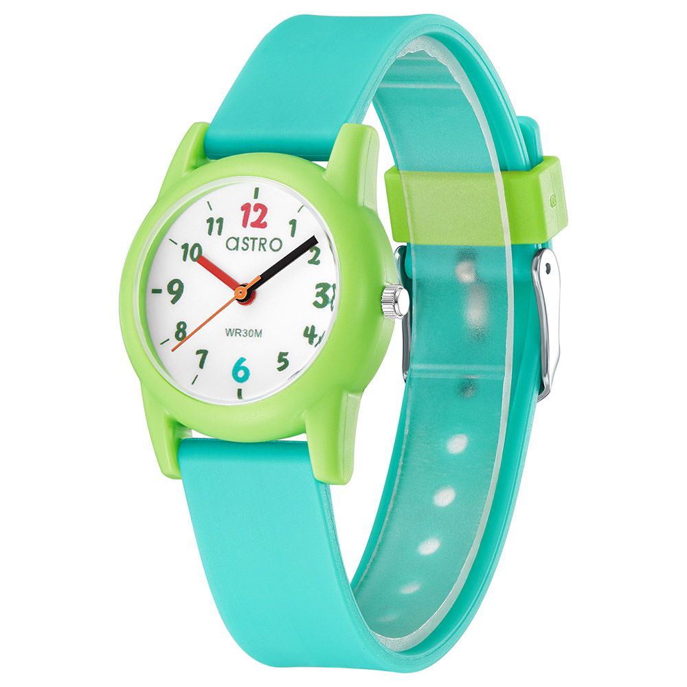 Astro - Japan Pc21 Movement Polyurethane Strap Analog Watch - Jade Green