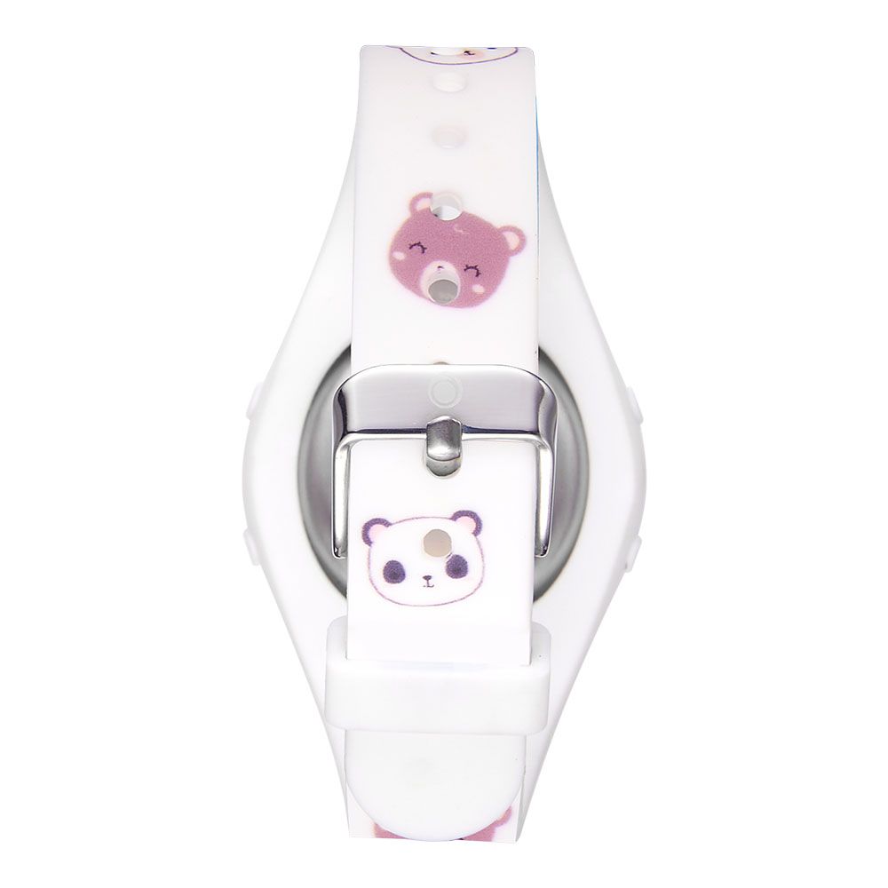 Astro - Kids Bear Printed Digital Dial Watch - White - 37 mm