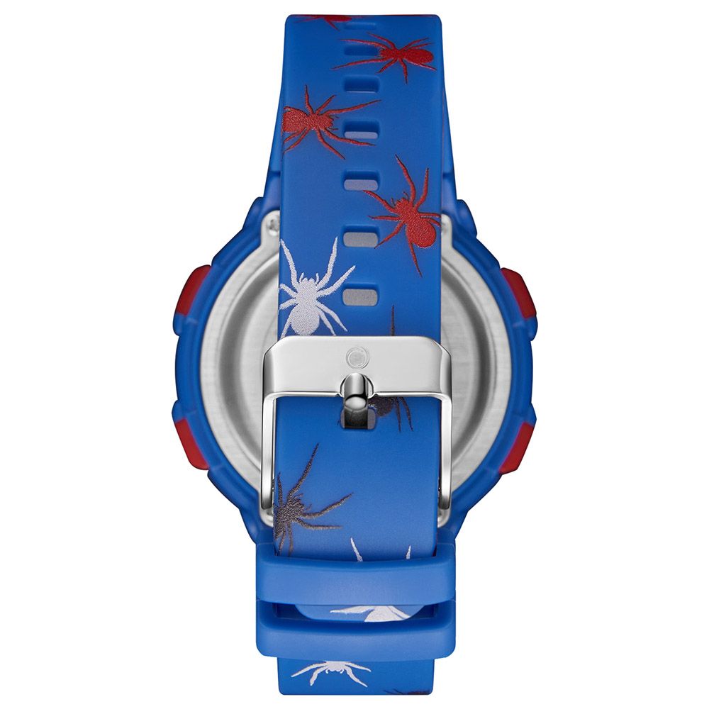 Astro - Digital Display And Polyurethane Strap Spider Print Watch - Dark Blue