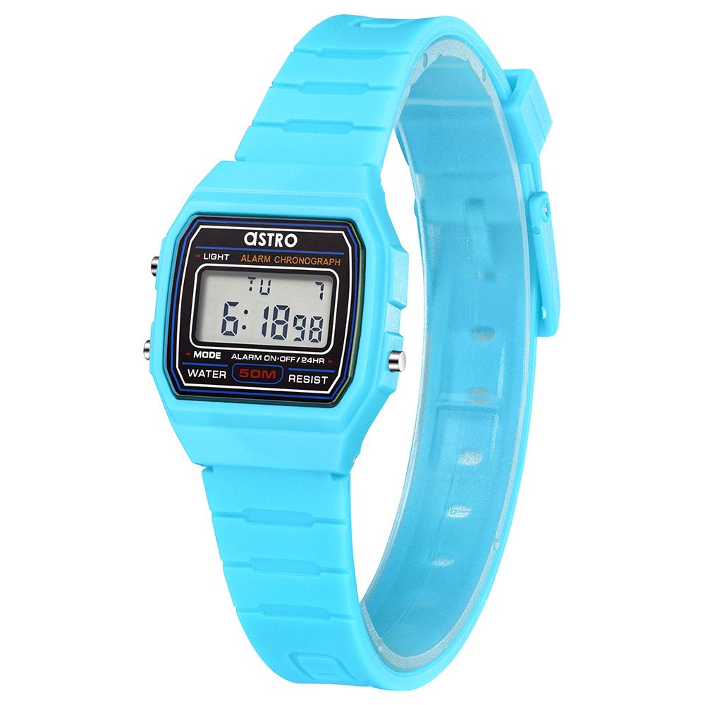 Astro - Kids Digital Black Dial Watch - Light Blue