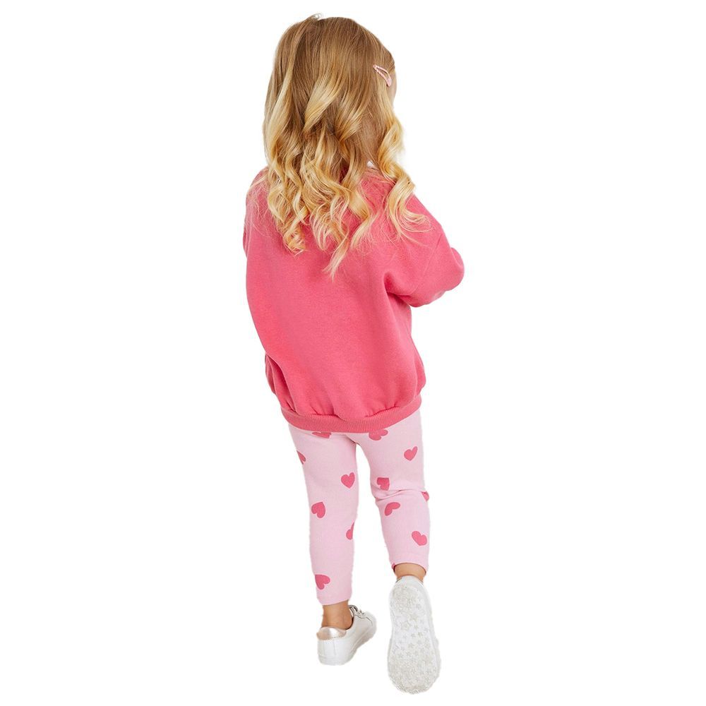 Sugar Rush - Printed Round Neck Full Sleeves Sweatshirt - Pink