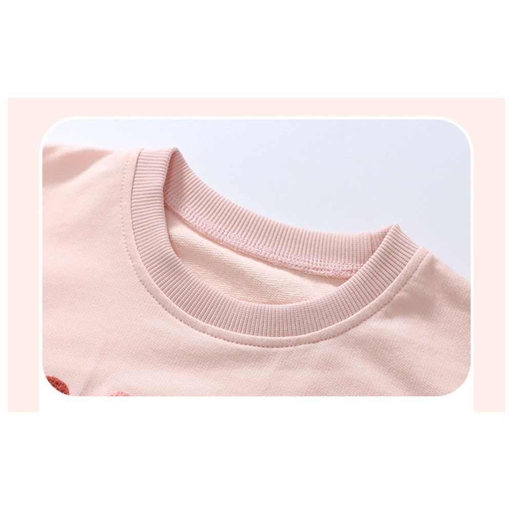 Sugar Rush - Girls Appliqued Full Sleeves Sweatshirt - Pink