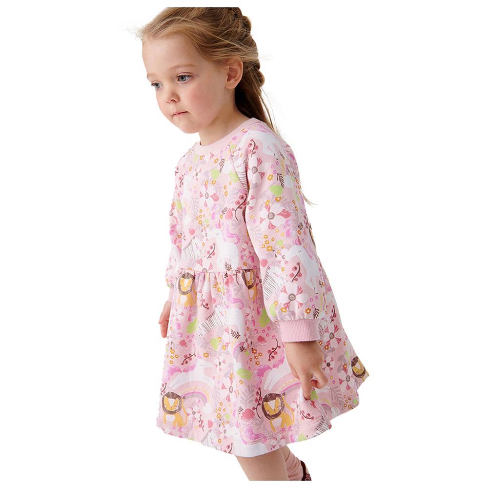 Sugar Rush - Printed Full Sleeves Fashion Dress - Pink