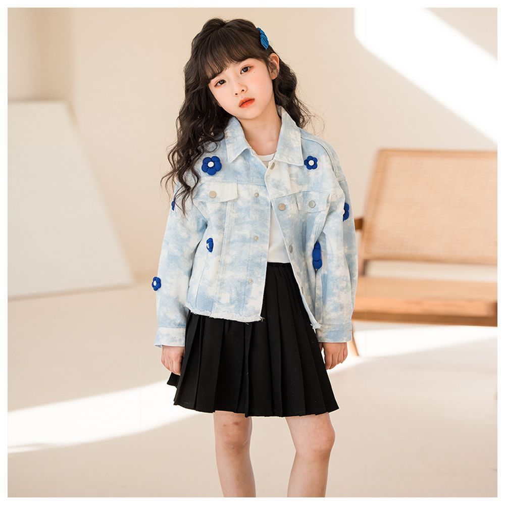 Sugar Rush - 2pc-Set - Tie & Dye Classic Jacket & Skirt - Blue