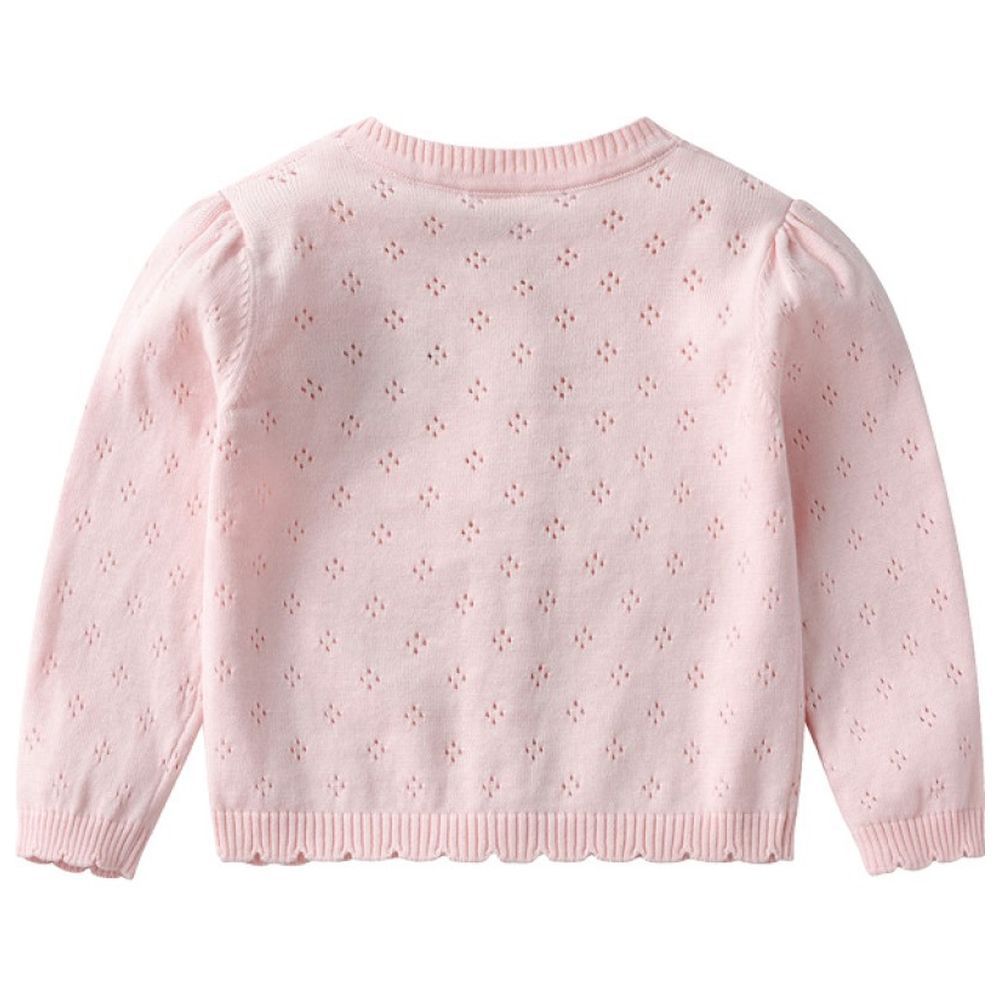 Sugar Rush - Embellished Round Neck Full Sleeves Jacket - Pink