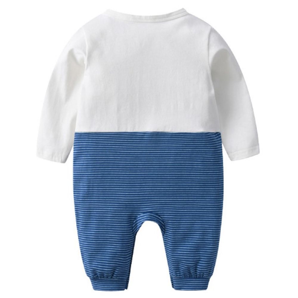 Sugar Rush - Boys Appliqued Full Sleeves Jumpsuit - Blue