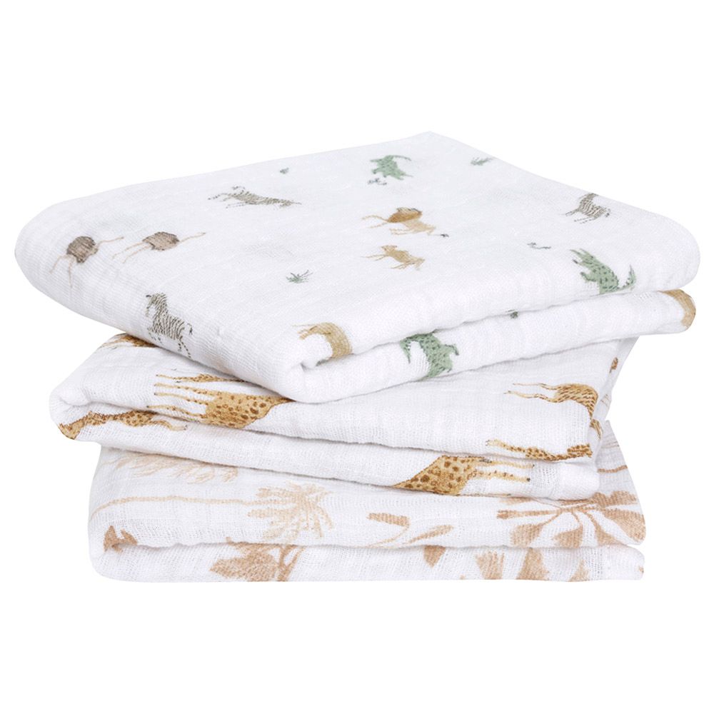 Aden + Anais - Organic Muslin Musy Squares - Safari Dream - 3 Pcs