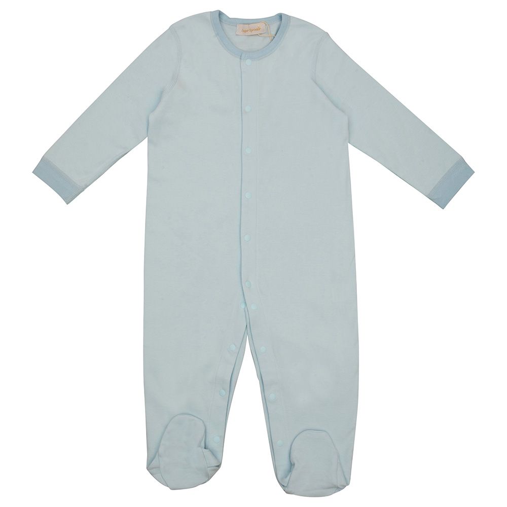 Sugar Sprinkle - Angel Wings Organic Cotton Sleepsuit - Baby Blue