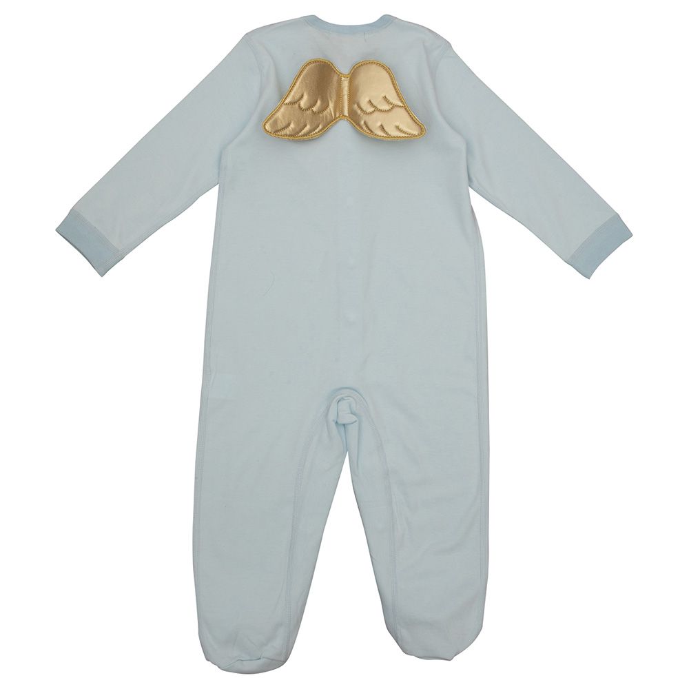 Sugar Sprinkle - Angel Wings Organic Cotton Sleepsuit - Baby Blue