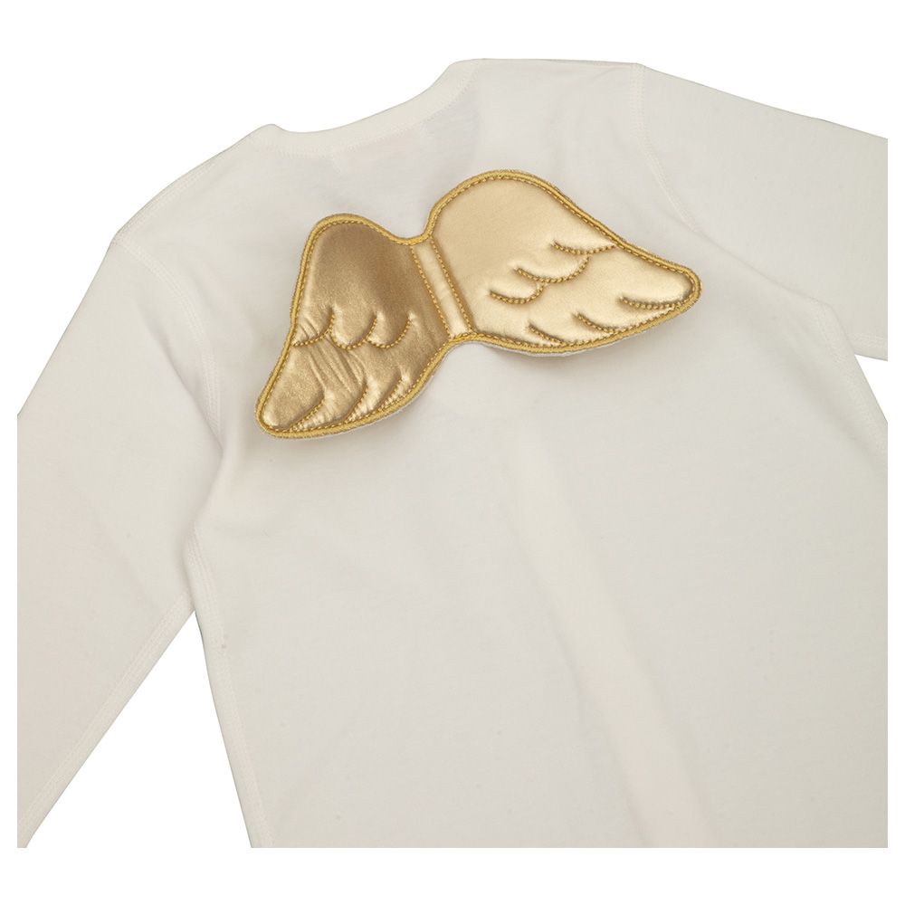 Sugar Sprinkle - Angel Wings Organic Cotton Sleepsuit - Ivory