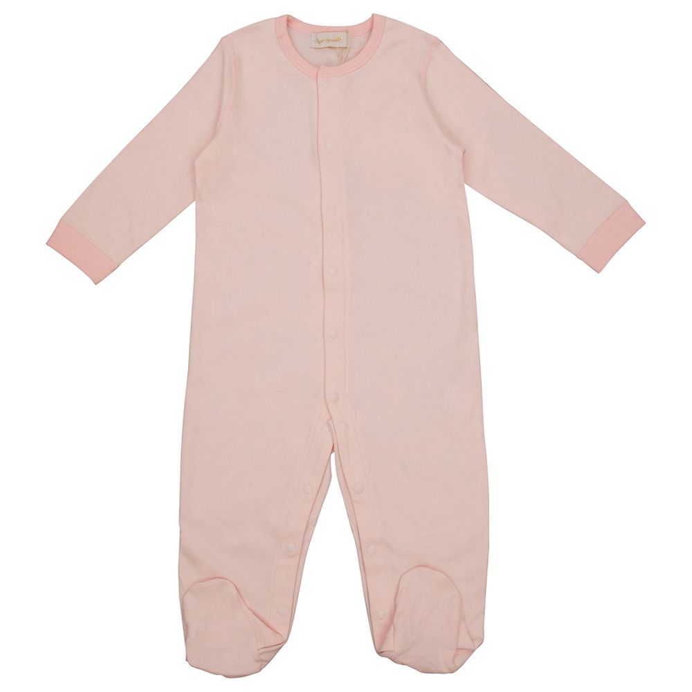 Sugar Sprinkle - Angel Wings Organic Cotton Sleepsuit - Baby Pink