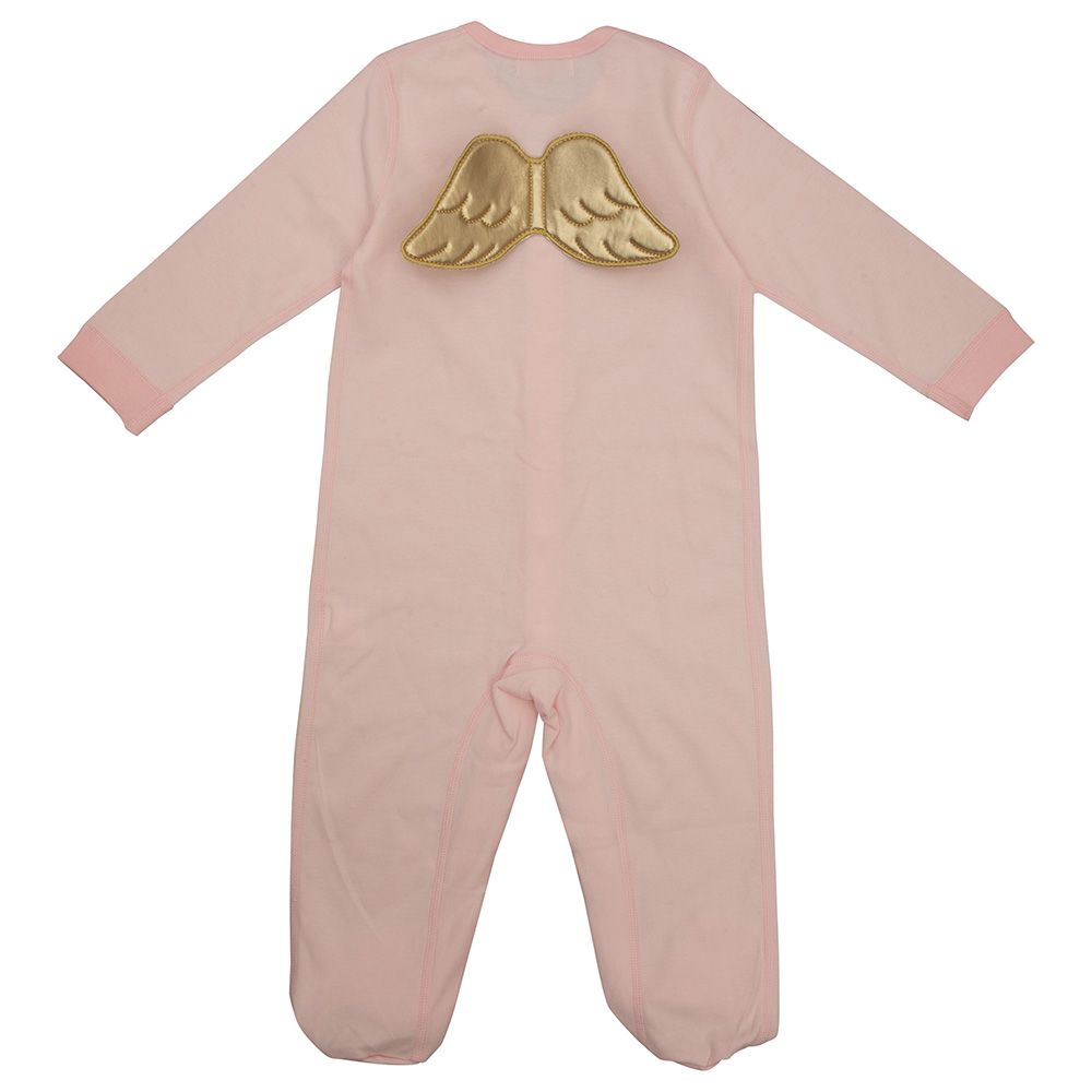 Sugar Sprinkle - Angel Wings Organic Cotton Sleepsuit - Baby Pink