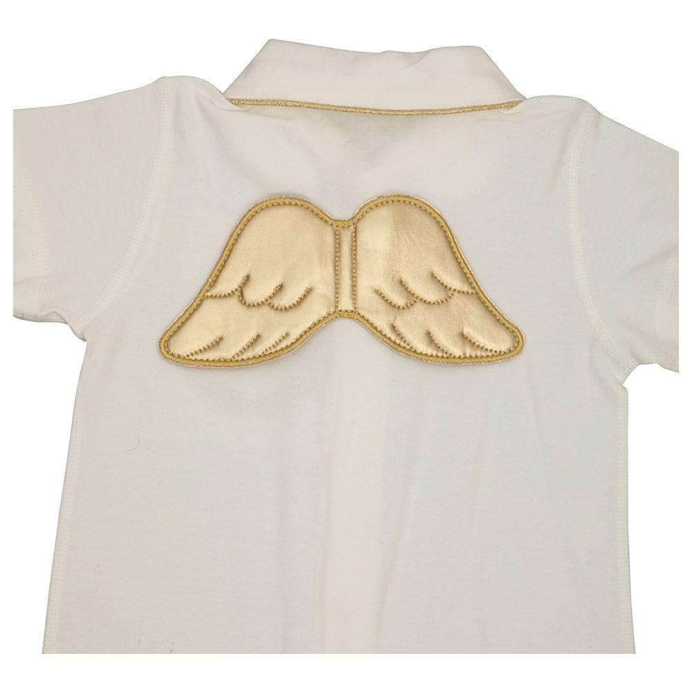 Sugar Sprinkle - Angel Wings "M For My Mamma" Romper - Ivory