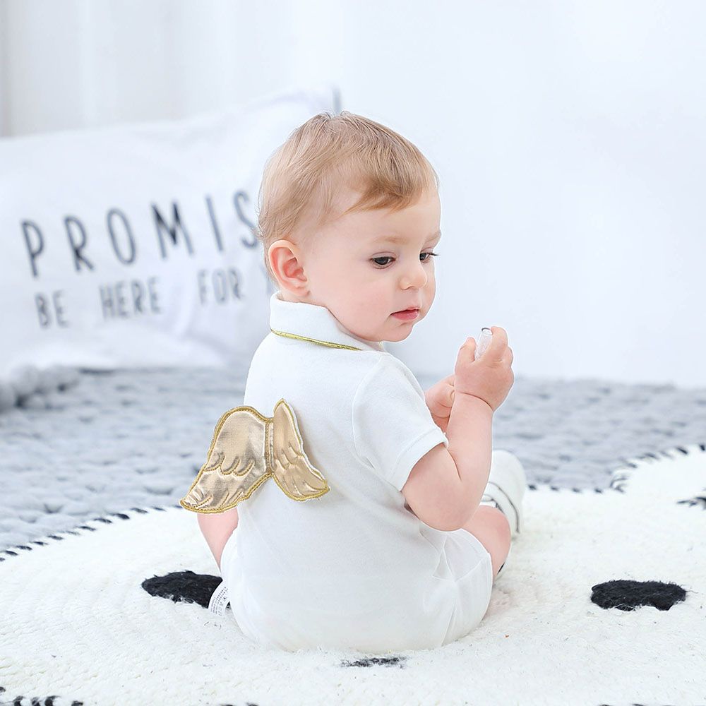 Sugar Sprinkle - Angel Wings "M For My Mamma" Romper - Ivory