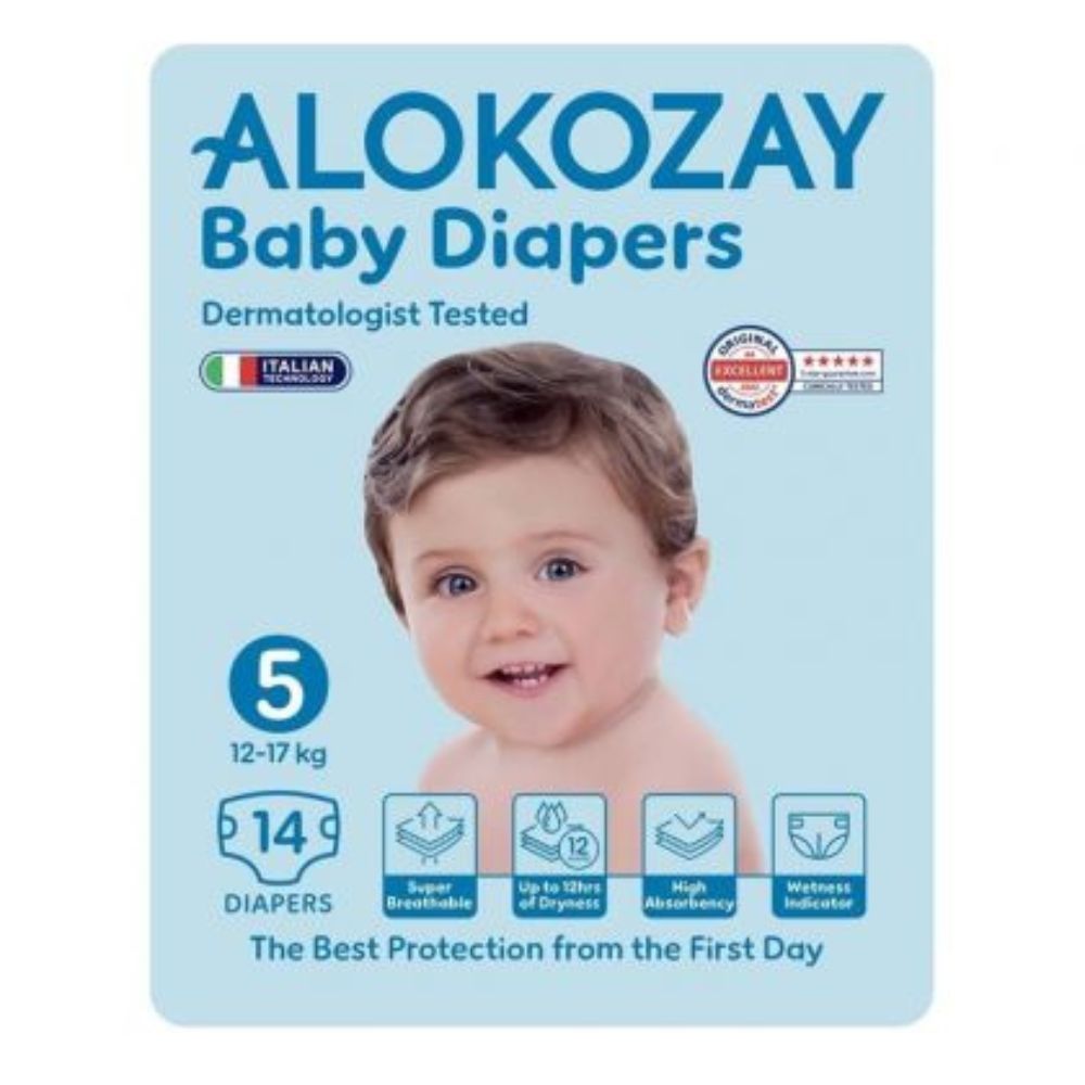 Alokozay - Premium Baby Diapers 12-17kg Size 5 - 14pcs