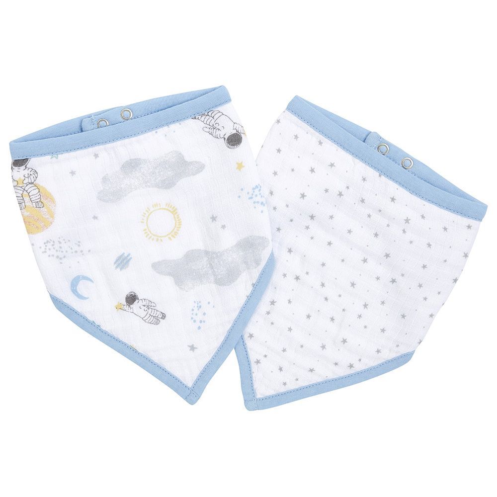 Aden + Anais - Cotton Baby Bandana Bib Pack of 2 - Space Explorers 