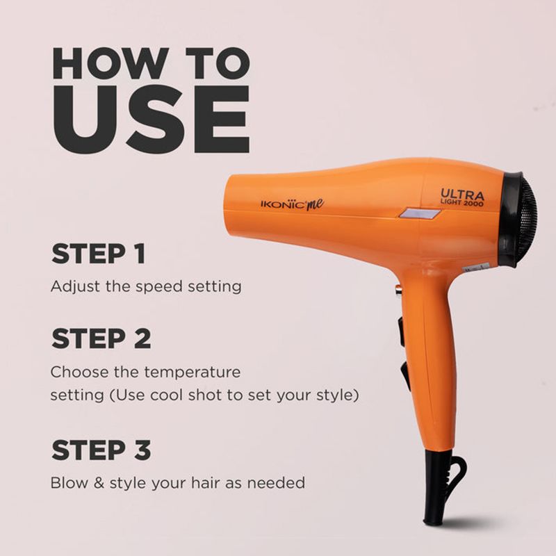 Ikonic Professional - Me Ultralight 2000 Hair Dryer - Orange