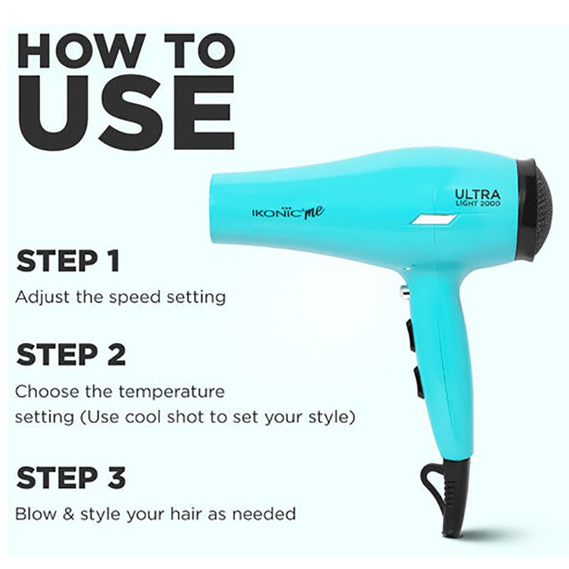 Ikonic Professional - Me Ultralight 2000 Hair Dryer - Teal