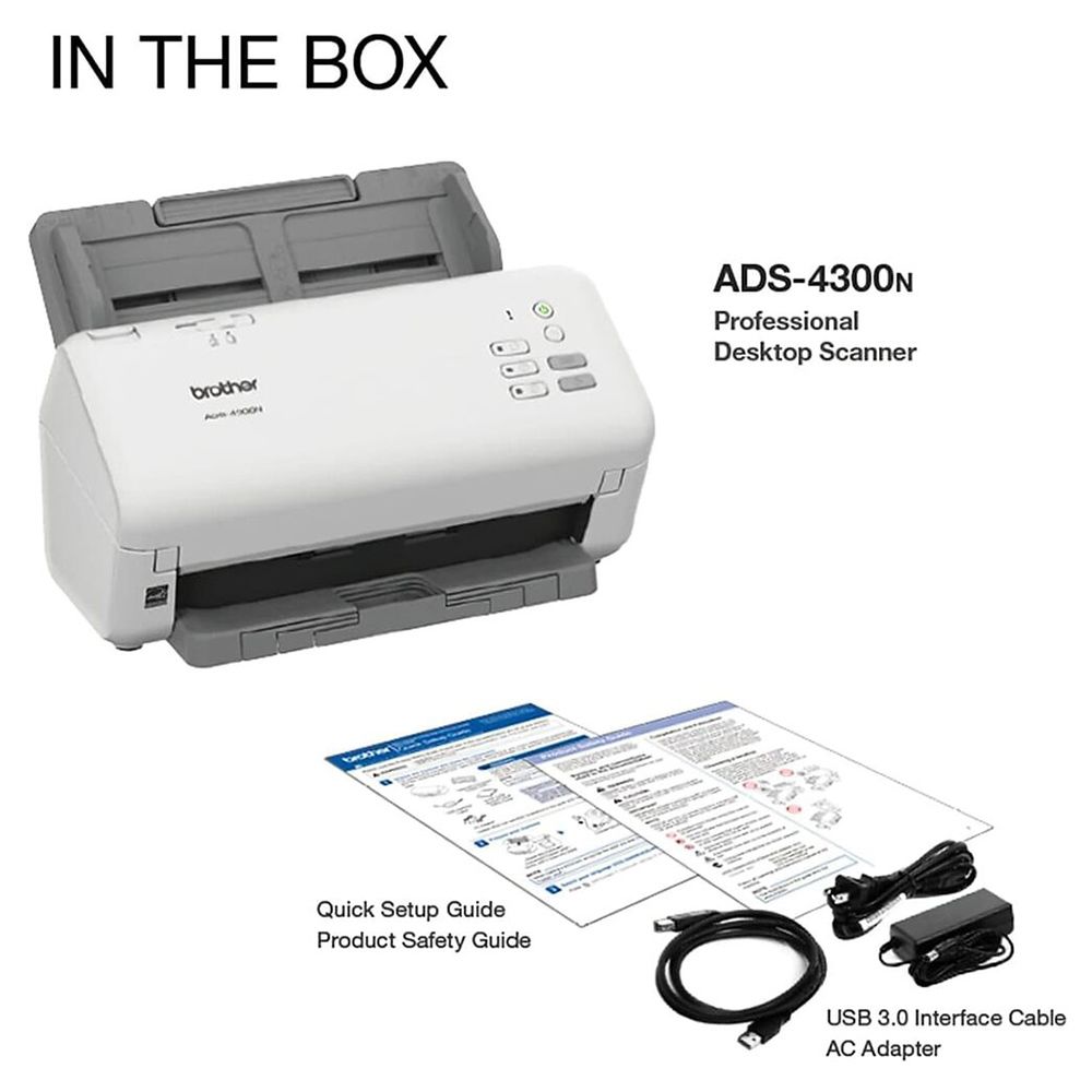 Brother - ADS-4300N Professional Desktop Document Scanner