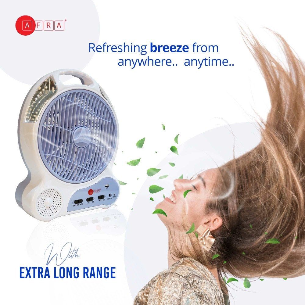 Afra - Rechargeable Led Fan - White - 5 W