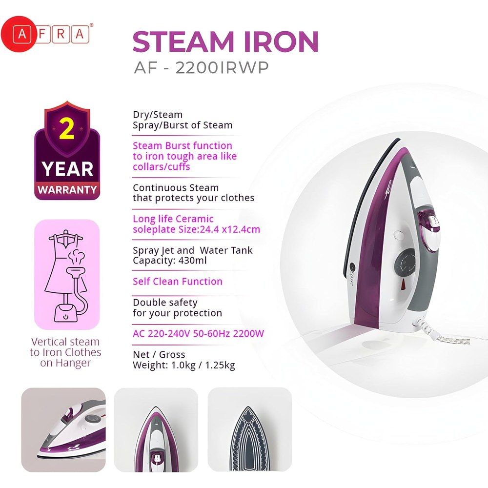 Afra - Steam Iron - 2200 W