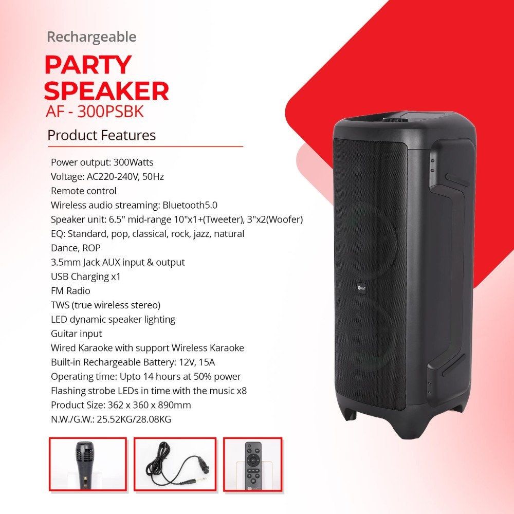 Afra - Party Speaker - Black - 300 W