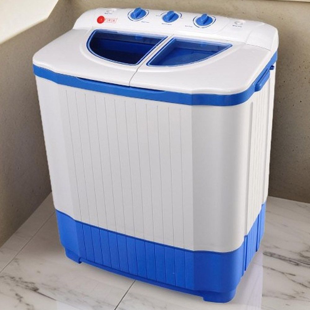 Afra - Twin Tub Washing Machine - White/Blue - 6 Kg