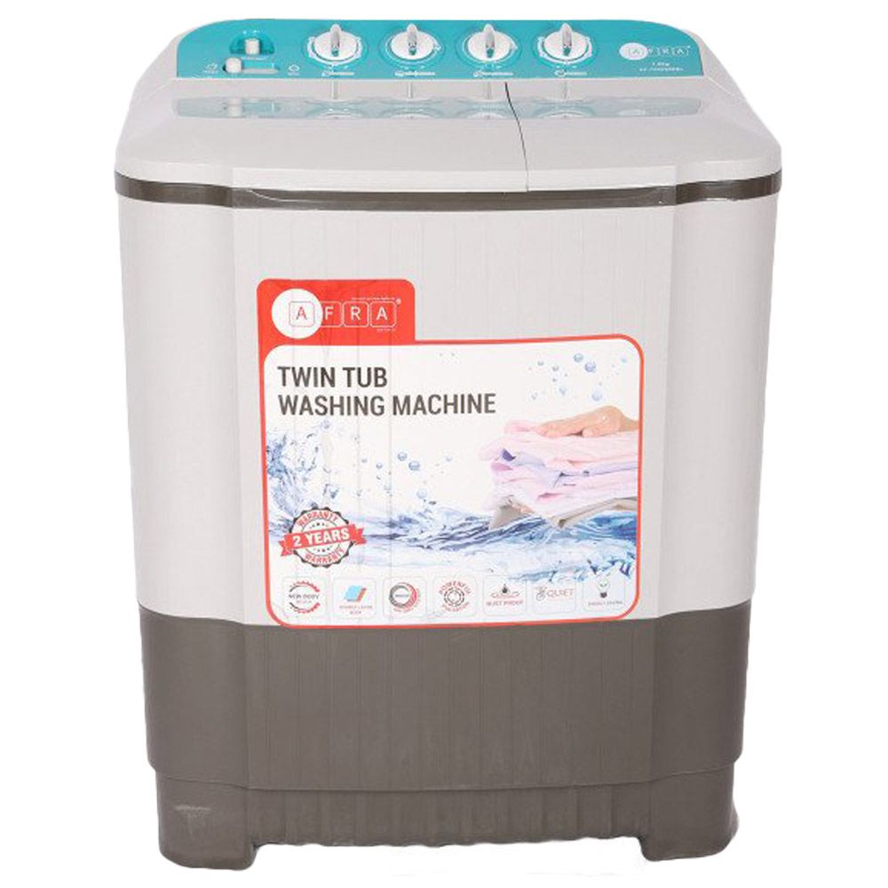 Afra - Twin Tub Washing Machine - White - 7 Kg