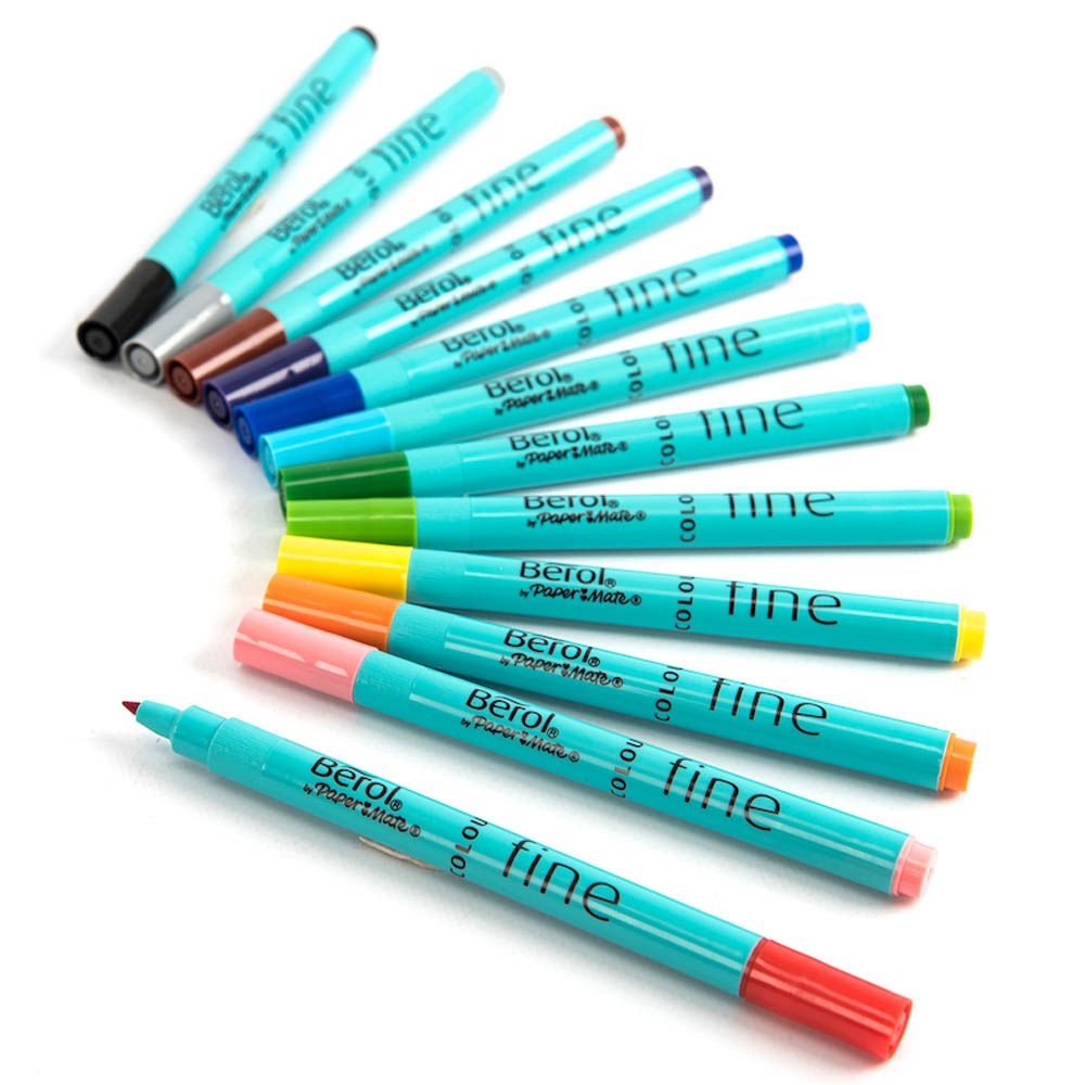 TTS - Berol Colour Fine Tip Marker Pen - 12pcs