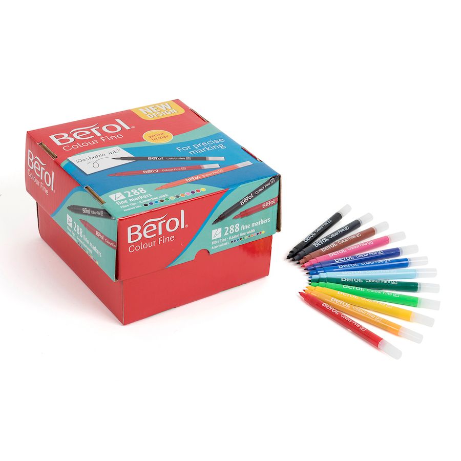 TTS - Berol Colour Fine Tipped Marker Pens - 288pcs