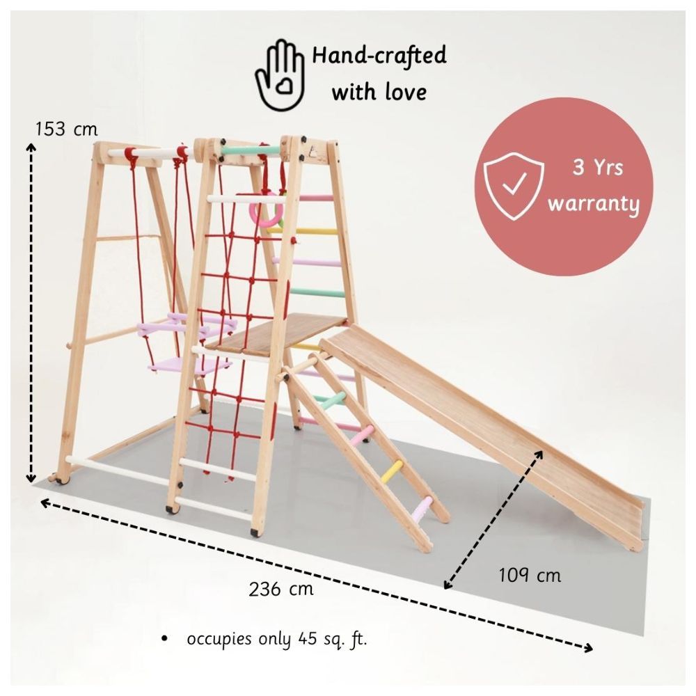 Ariro - 6-in-1 Wooden Ultimate Jungle Gym