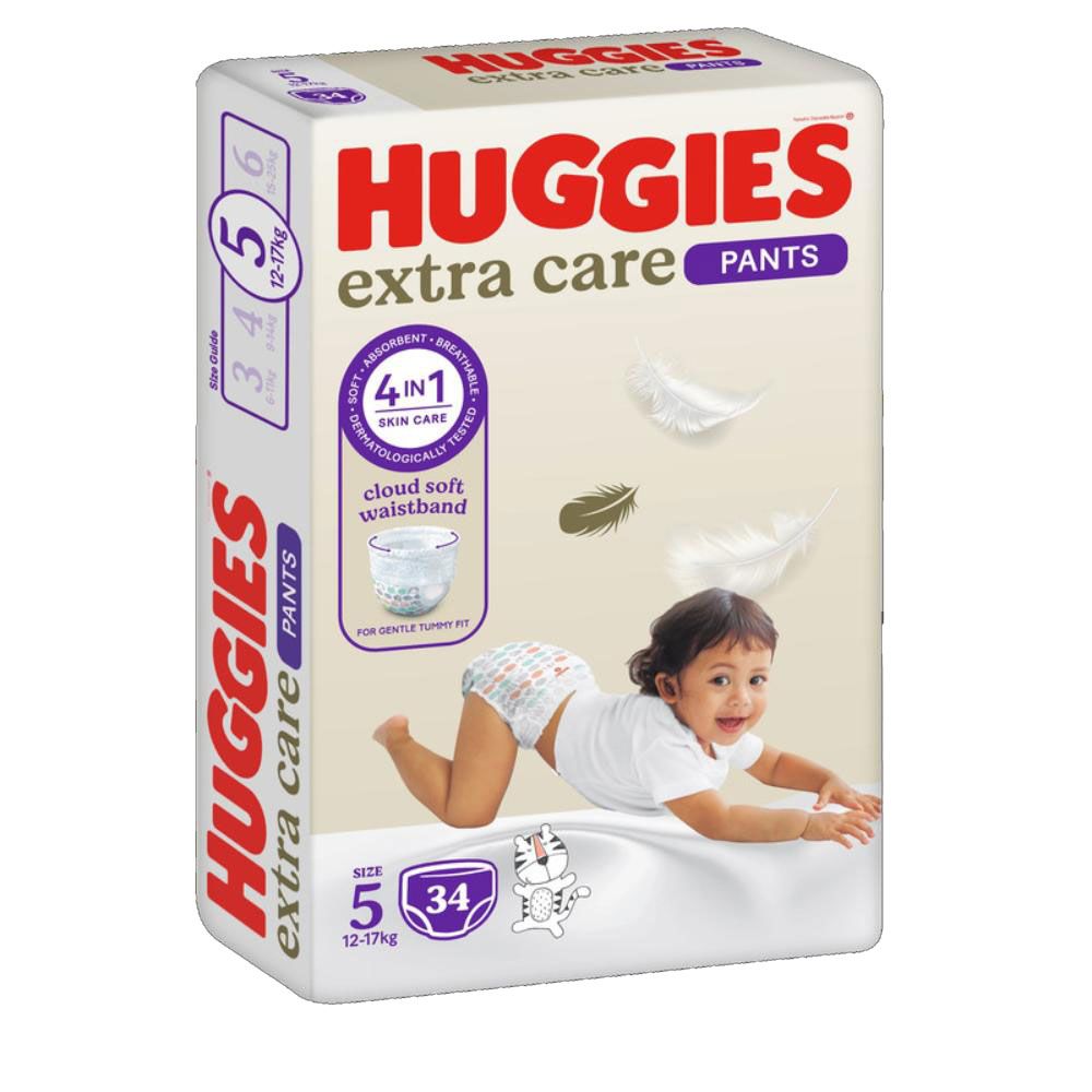 Huggies - Extra Care Culottes, Size 5, 12-17 kg, 34 Diaper Pants