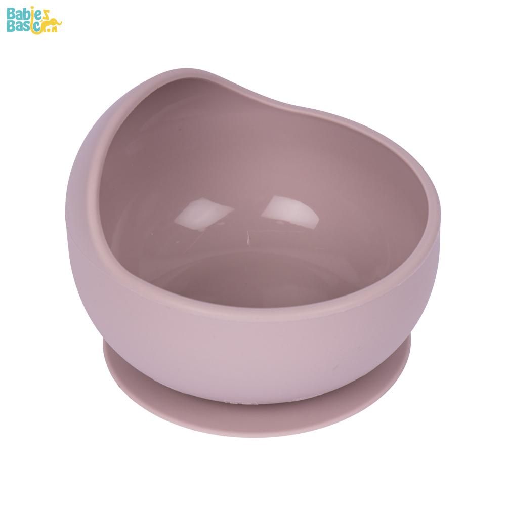 Babies Basic - Silicone Plate, Bowl, Cup,Spoon & Fork Set - 6pcs - Blush