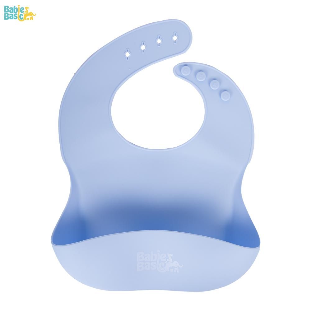 Babies Basic - Silicone Plate, Bowl, Cup,Spoon & Fork Set - 6pcs - Blue