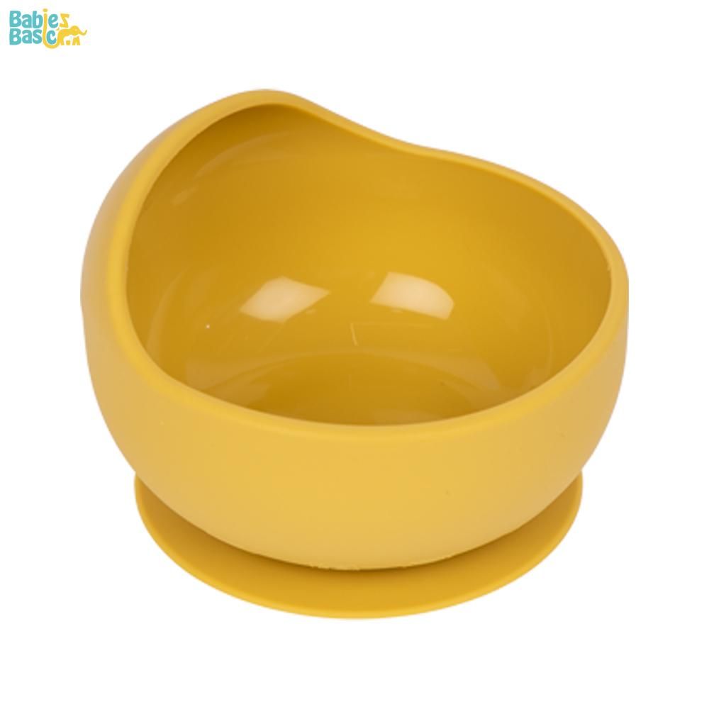 Babies Basic - Silicone Plate, Bowl, Cup,Spoon & Fork Set - 6pcs - Yellow