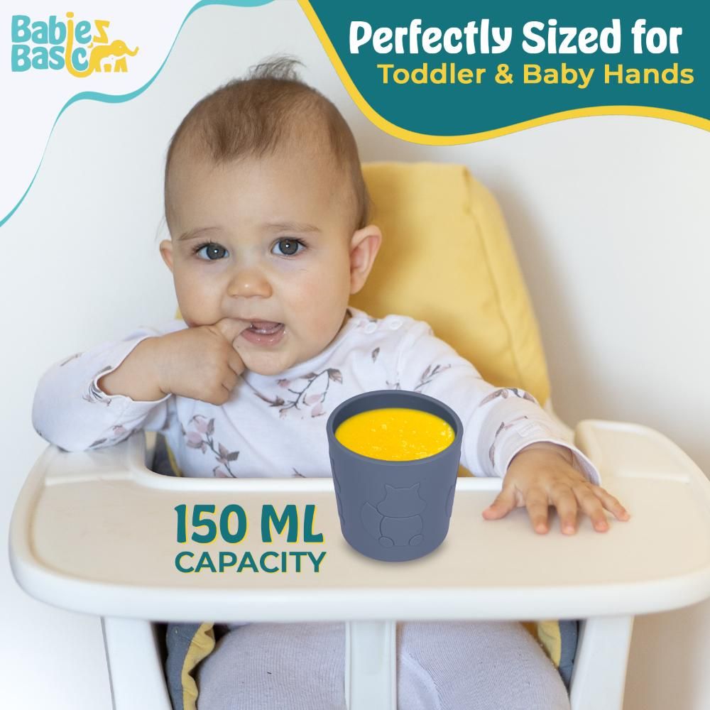 Babies Basic - Silicone Trainer Cup - Grey