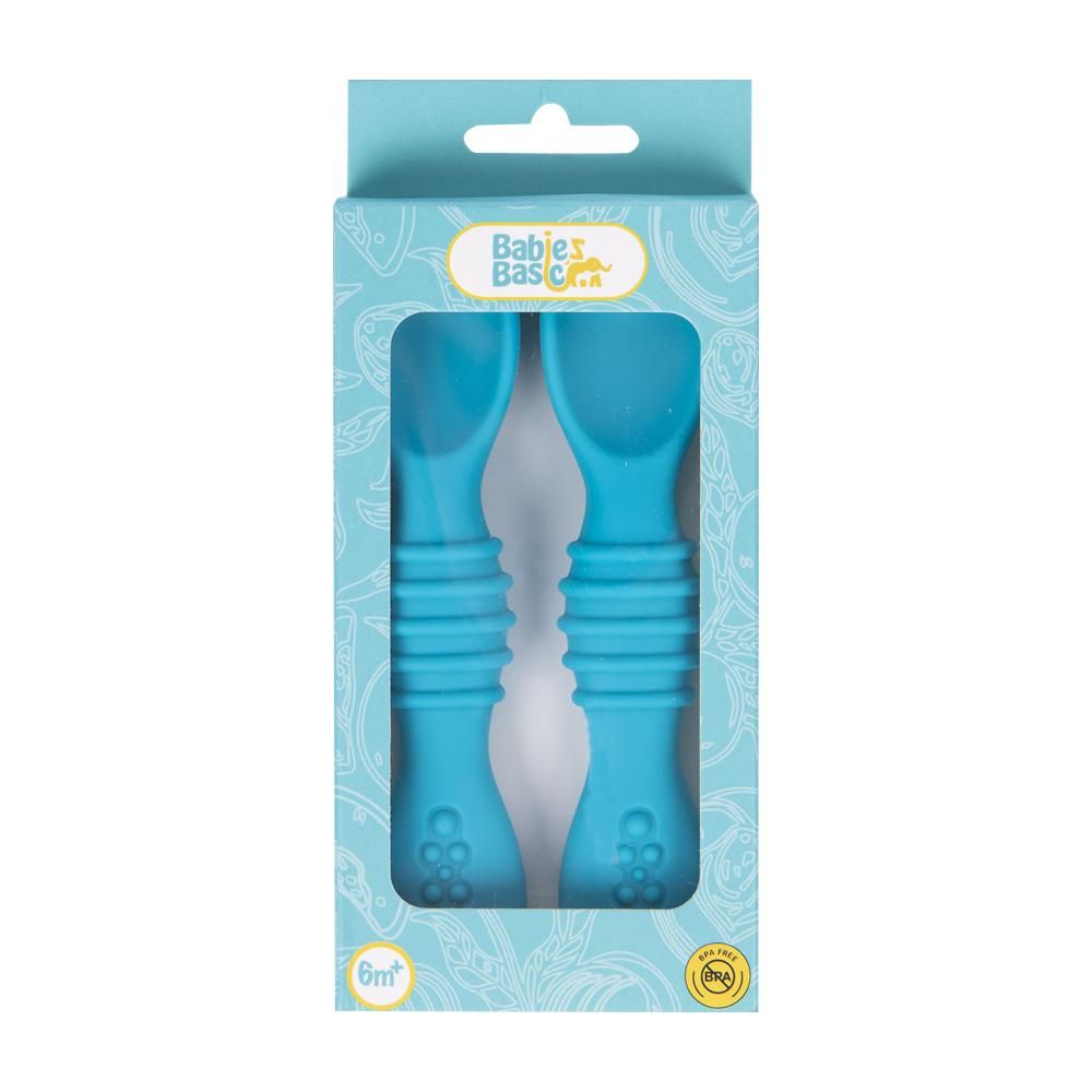 Babies Basic - First Stage Silicone Spoons - Blue