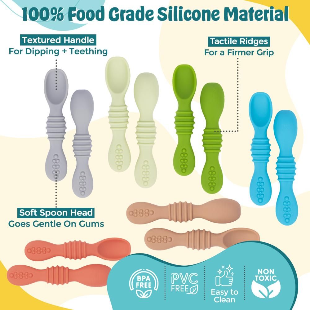 Babies Basic - First Stage Silicone Spoons - Light Green