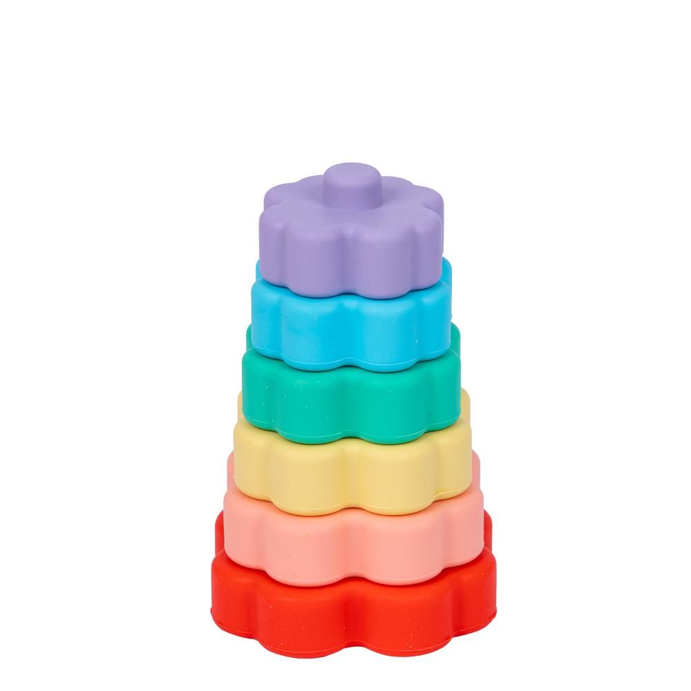 Babies Basic - Silicone Stacking Toy - Flower - Pastel