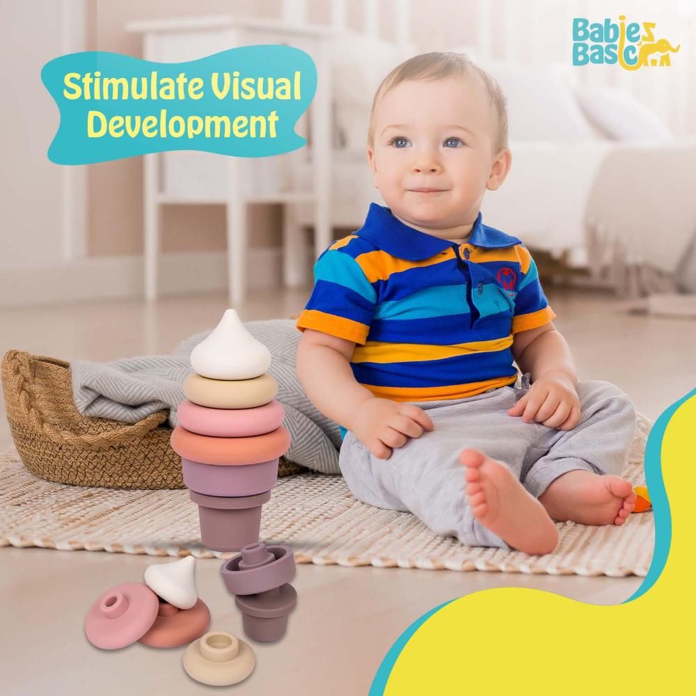 Babies Basic - Silicone Stacking Toy - Ice Cream