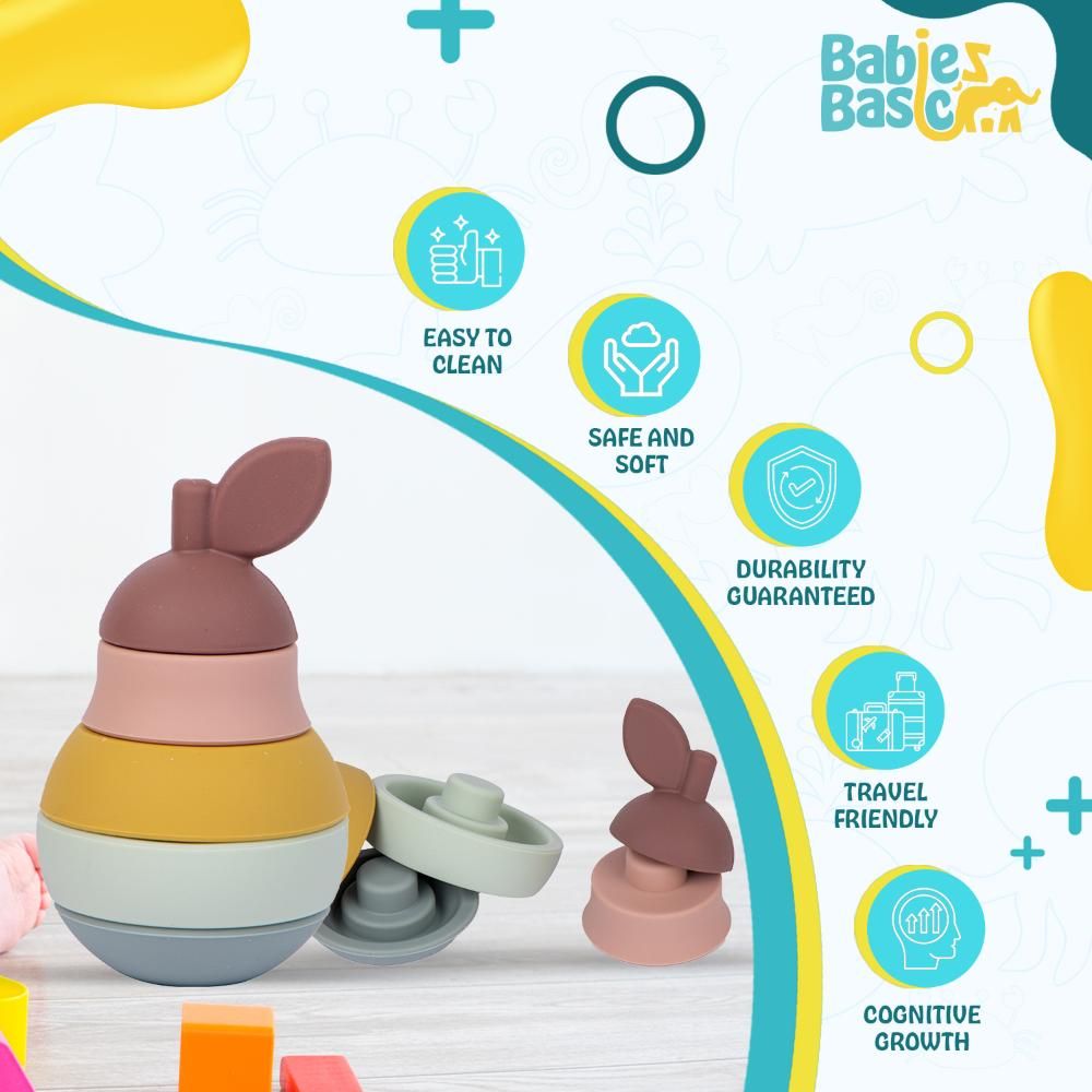 Babies Basic - Silicone Stacking Toy - Pear