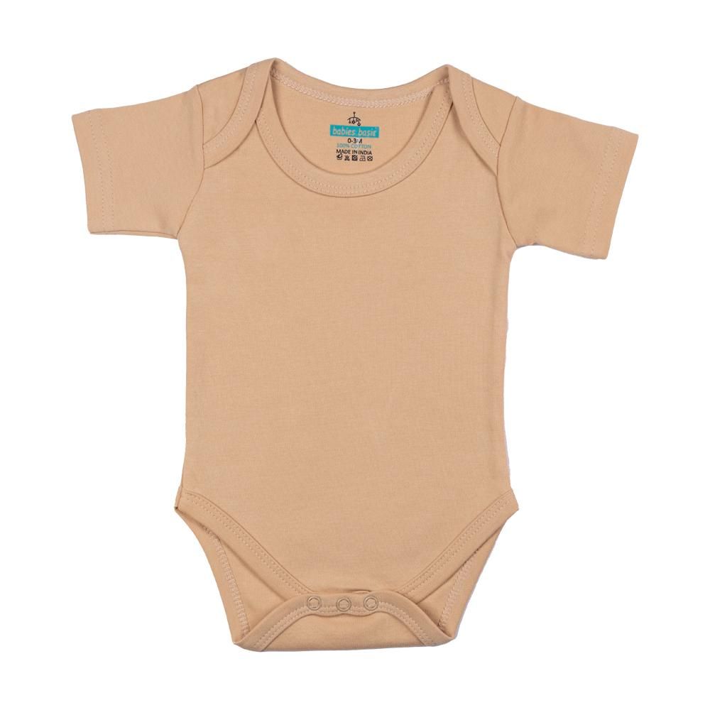 Babies Basic - 3pc-Set - Short Sleeves Bodysuit - Blue/Brown