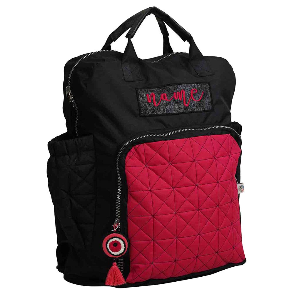 Mi Dulce An'ya - Customizeed Baby Diaper Backpack - Black/Fuschia