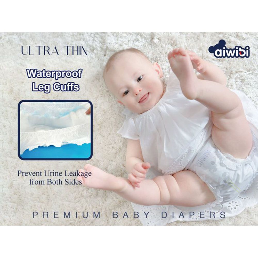 Aiwibi - Premium Ultra Thin Baby Diapers - Size 3 - 6-11 Kgs - 62 pcs