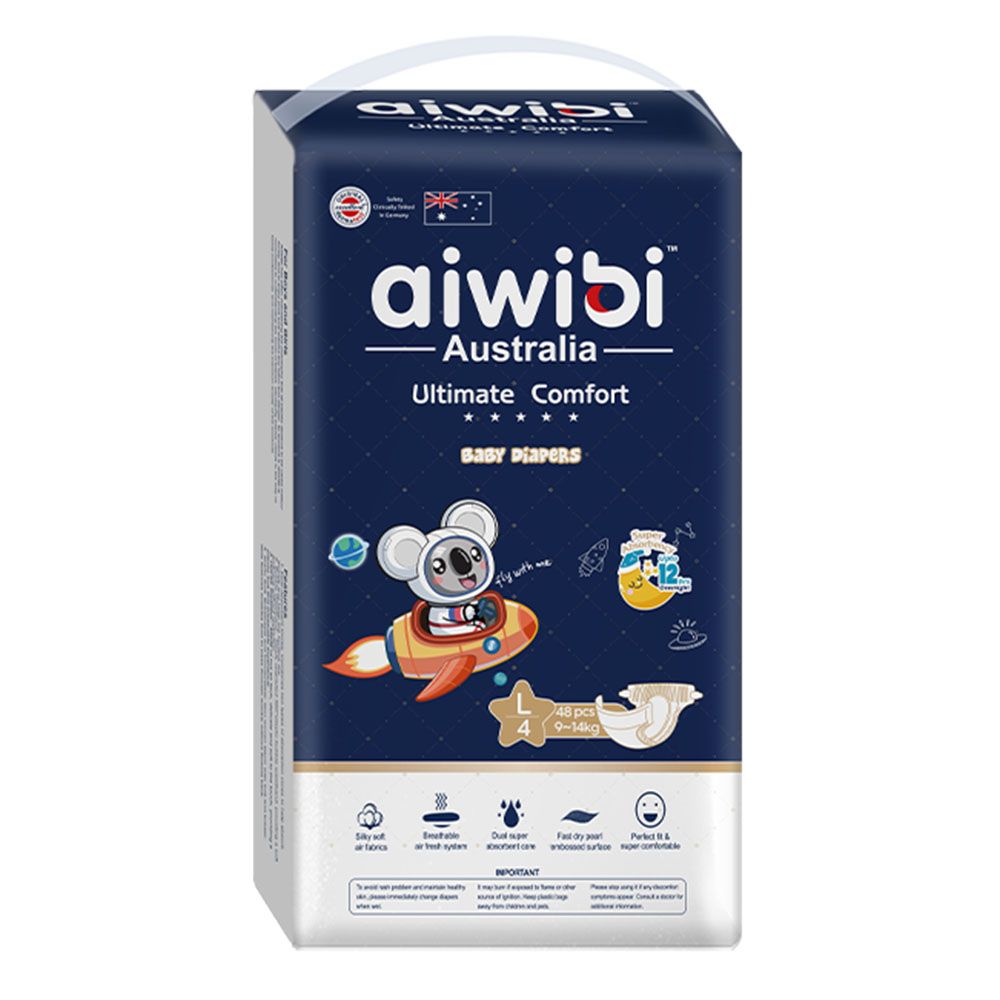 Aiwibi - Ultimate Comfort Baby Diapers - Size 4 - 9-14 Kgs - 48 pcs