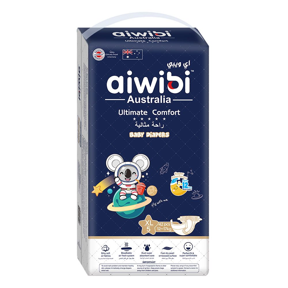 Aiwibi - Ultimate Comfort Baby Diapers - Size 5 - 12-17 Kgs - 42 pcs