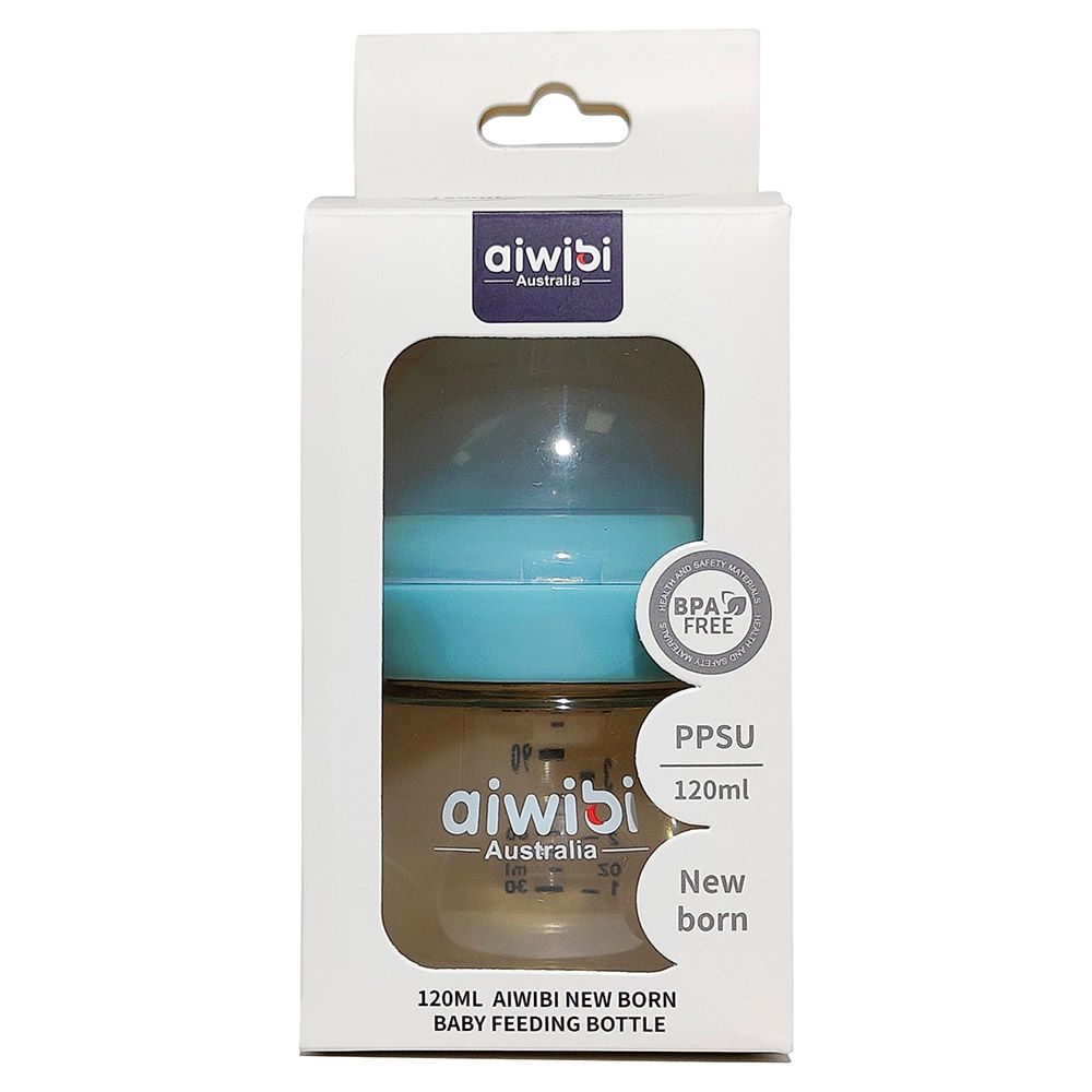 Aiwibi - New Born Baby Feeding Bottle - Blue - 120 ml