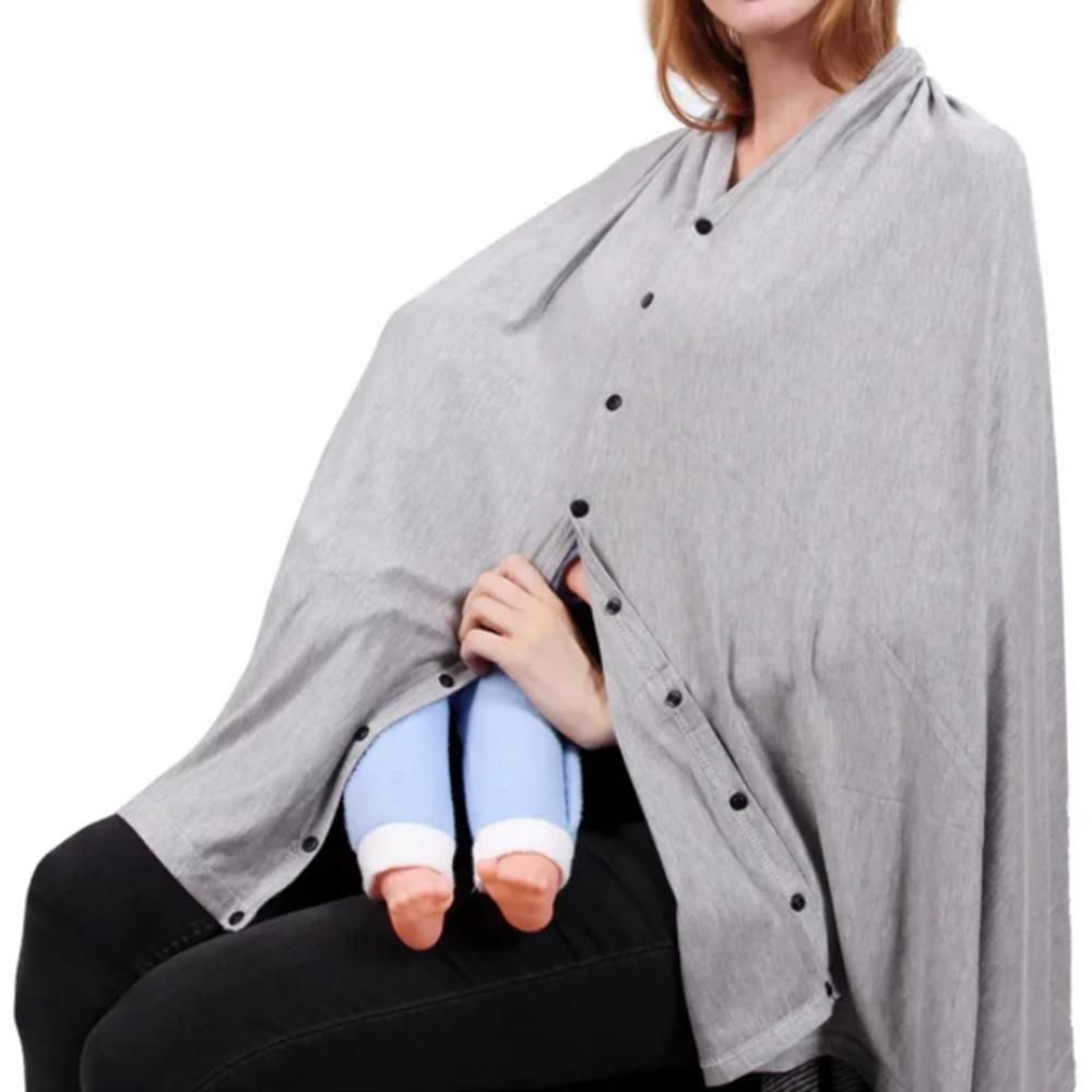 Blooming Blossom - Multi-Use Nursing Cover Poncho - Grey (Exclusive)