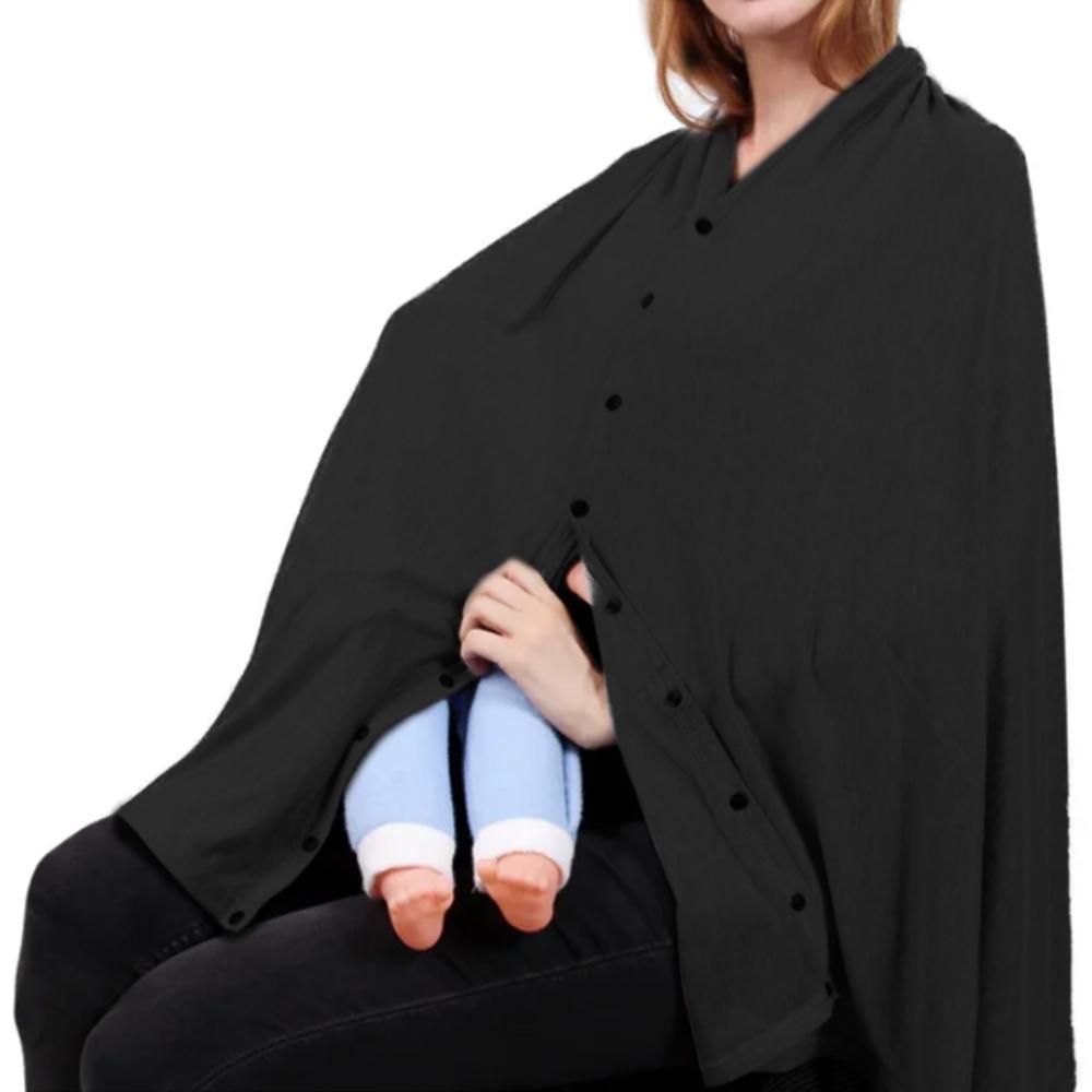 Blooming Blossom - Multi-Use Nursing Cover Poncho - Black